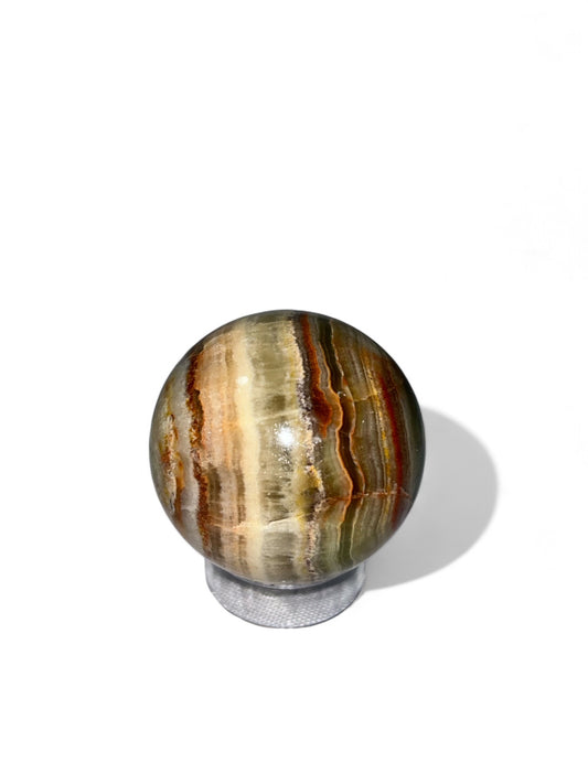 Green Banded Onyx Sphere