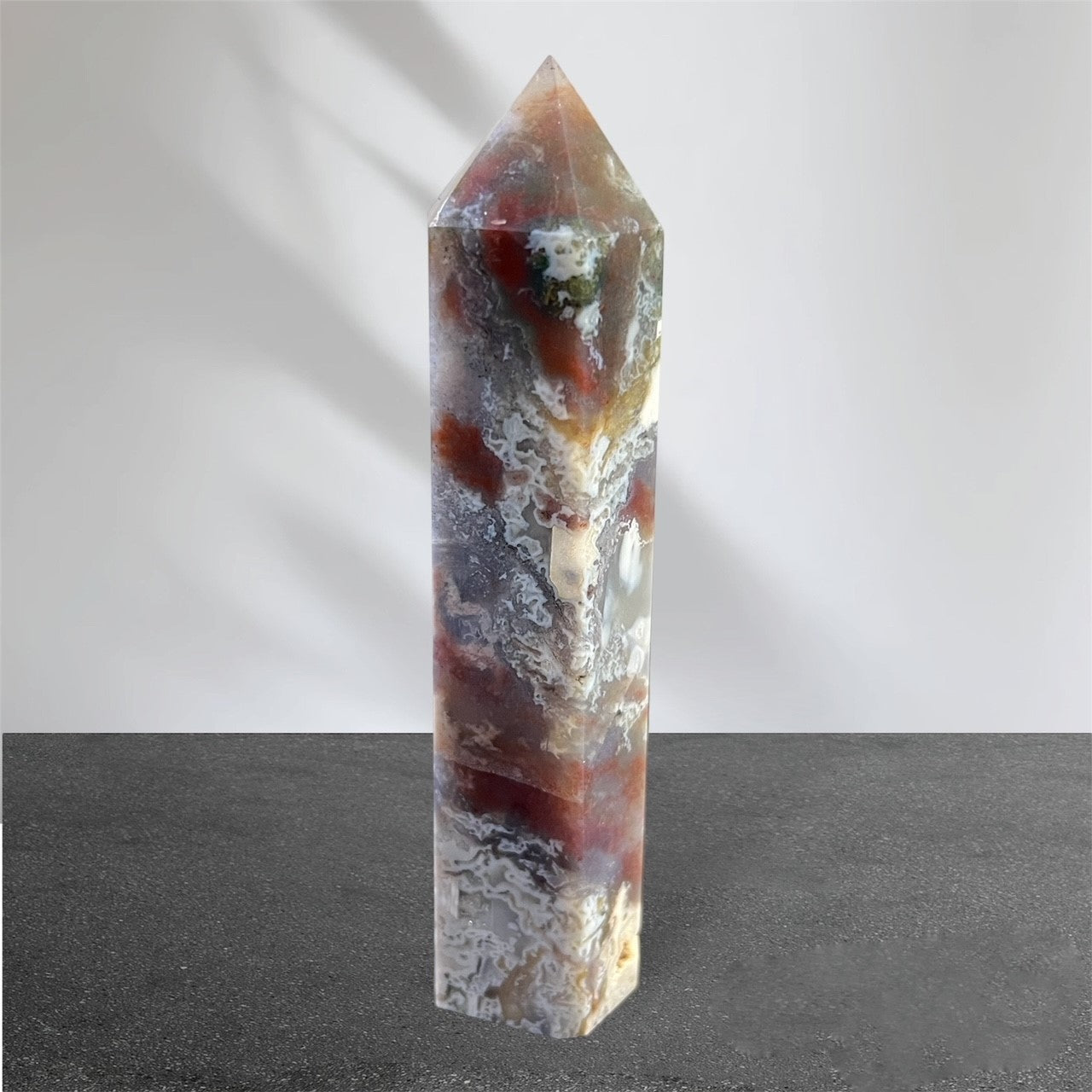 Purple Moss Agate Tower A